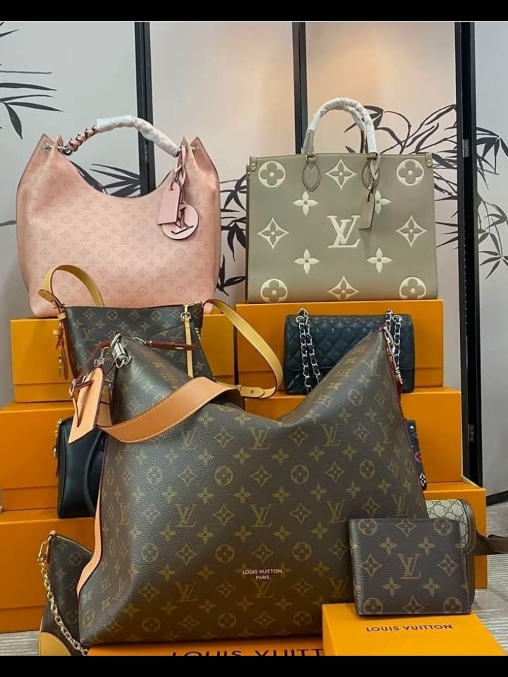 Louis Vuitton Monogram Large Hobo Shoulder Bag - Brown with Tan Trim